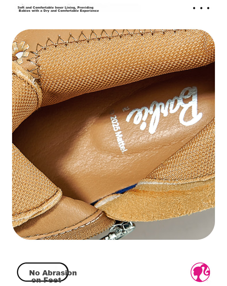 Barbie Girls' Boots, Autumn And Winter, Girls' Leather Boots, Short Boots, Prairie Western Big Yellow Boots, Desert Martin Boots DA6921, Size 30 7