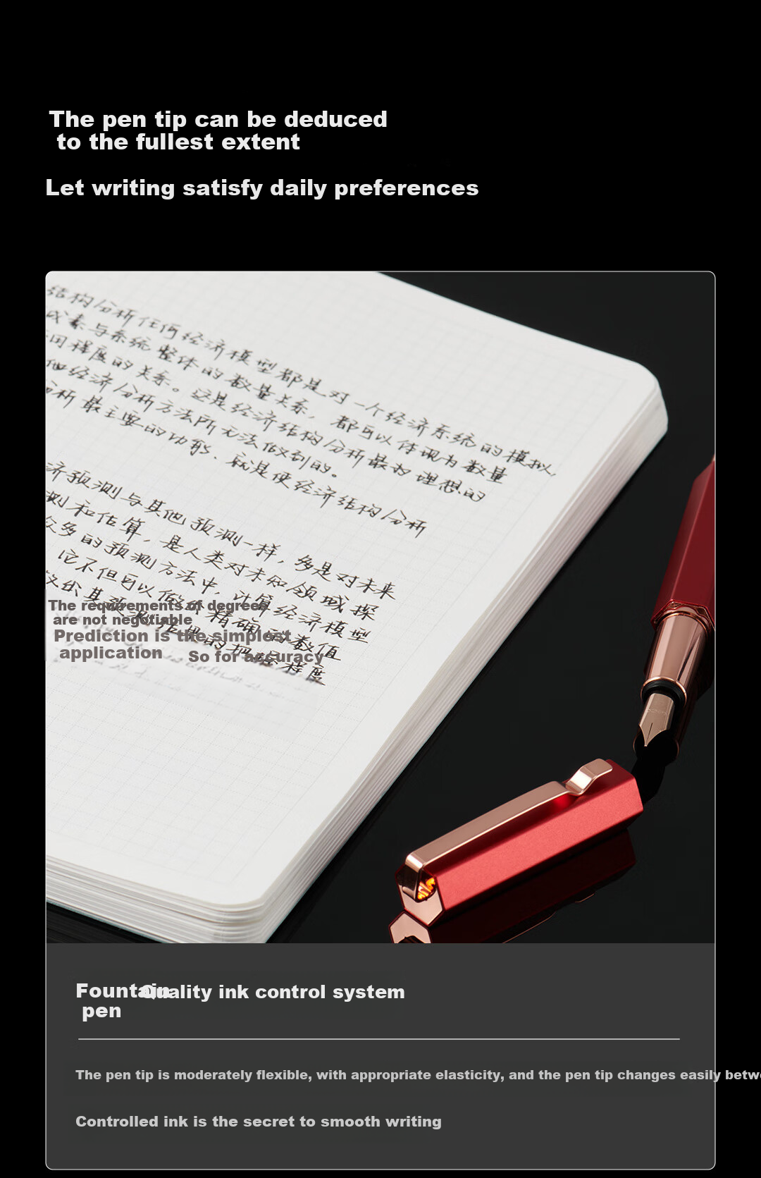 KACO Elegant Pocket Fountain Pen Set for Students And Adults, Calligraphy Practice, Business Gift, Graduation Present for Middle And High School Students, Birthday Gift for Men And Women, Graduation Gift - Black Handle 7