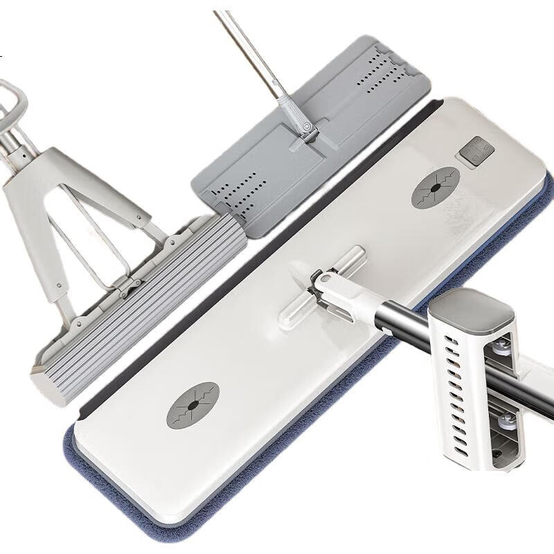 Швабра Sobam Flat Mop, 42 см, с 4 насадками, для дома, без ручной стирки, 2025