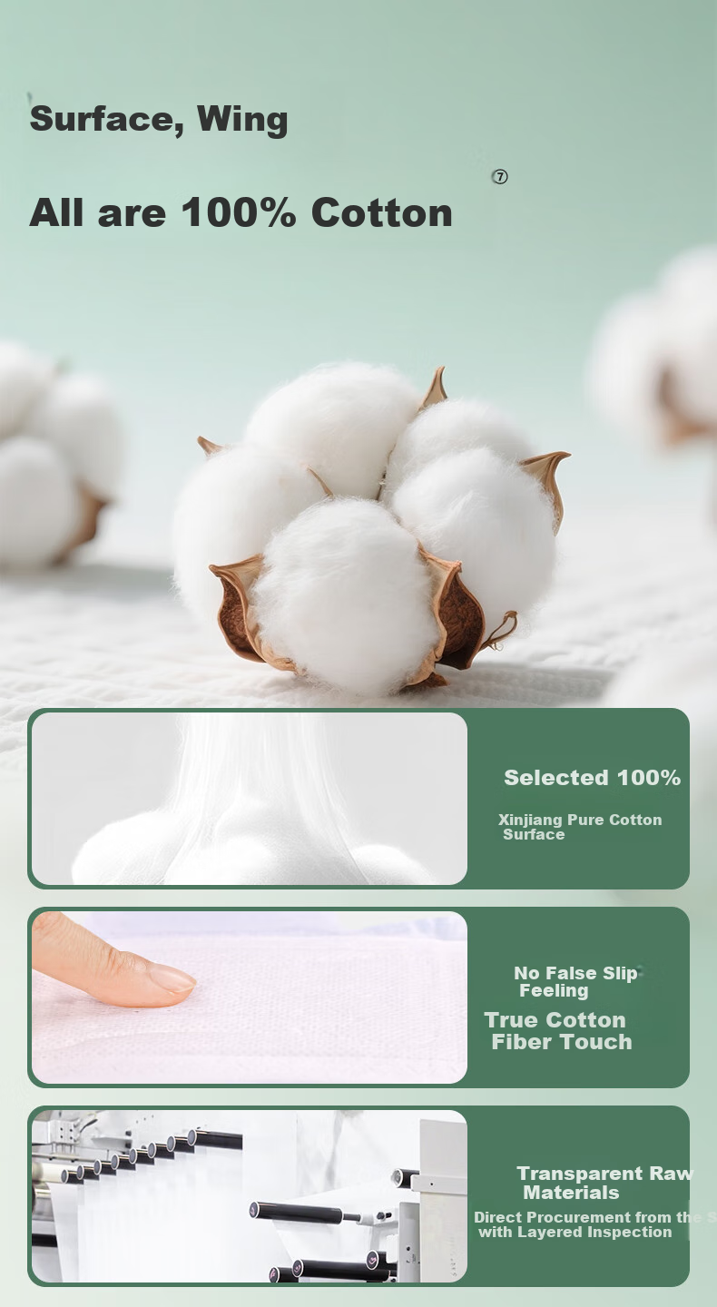 Beishute [Sensitive Skin Antibacterial] Plant-Based, Disinfection-Grade Pure Cotton Overnight Sanitary Napkins, 420mm, 20 Pieces, Menstrual Pads 3