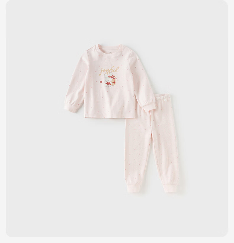 DAVE & BELLA Kids' Antibacterial and Anti-Mite Long-Sleeve Pajama Set for Girls, Autumn Wear 1
