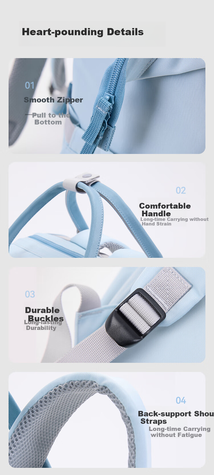 JD Original Mami Bag, Maternity And Baby Outdoor Handheld Backpack, Lightweight Multifunctional Large Capacity Mom Bag, Light Blue 6