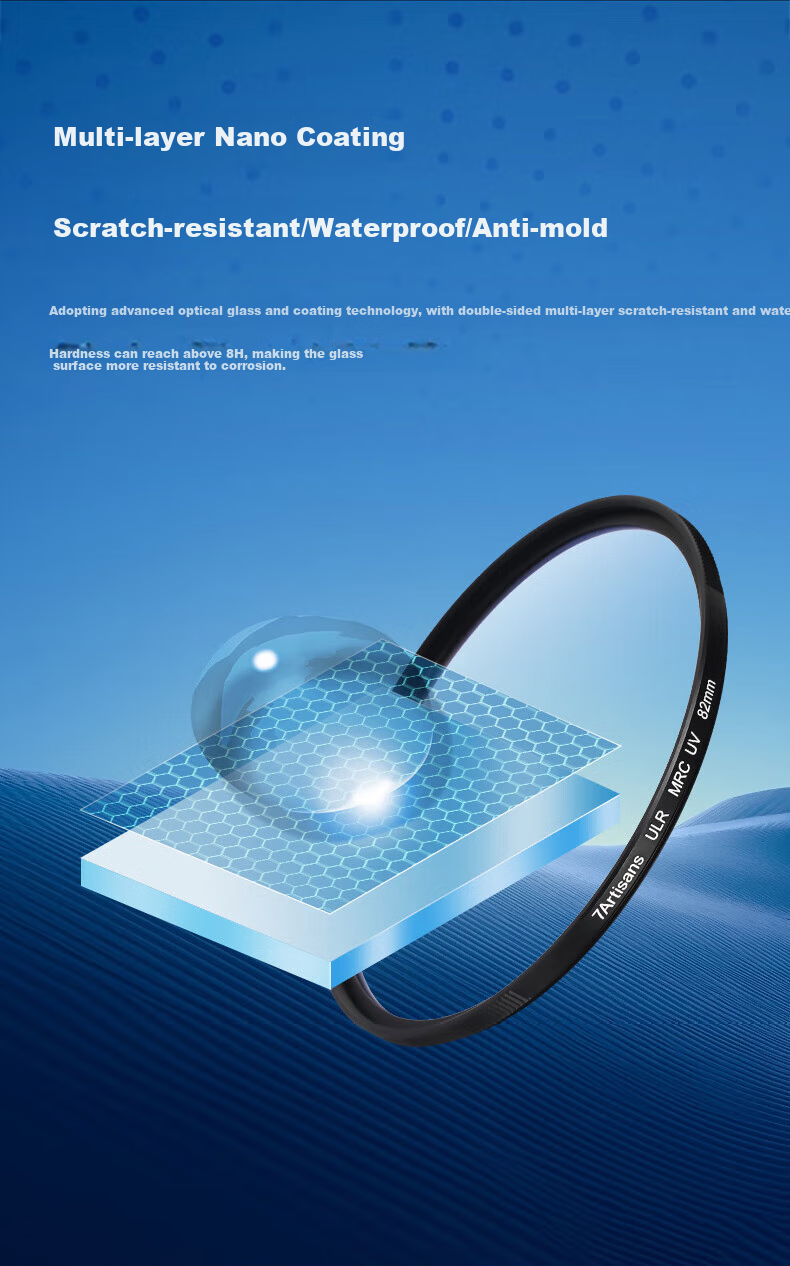 Qigongjiang Ultra-Low Reflection UV Filter, 49mm Filter, ULR MRC UV Double-Sided Multi-Layer Coated Anti-Glare Anti-Flare Protective Filter for DSLR And Mirrorless Camera, Film Lens Protection Filter 7