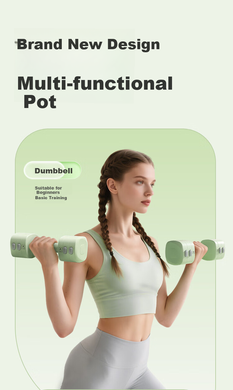 JD Original Adjustable Multi-Purpose Dumbbell And Kettlebell Two-In Home Fitness Shaping Muscle-Building Training Equipment, 5.5KG 1