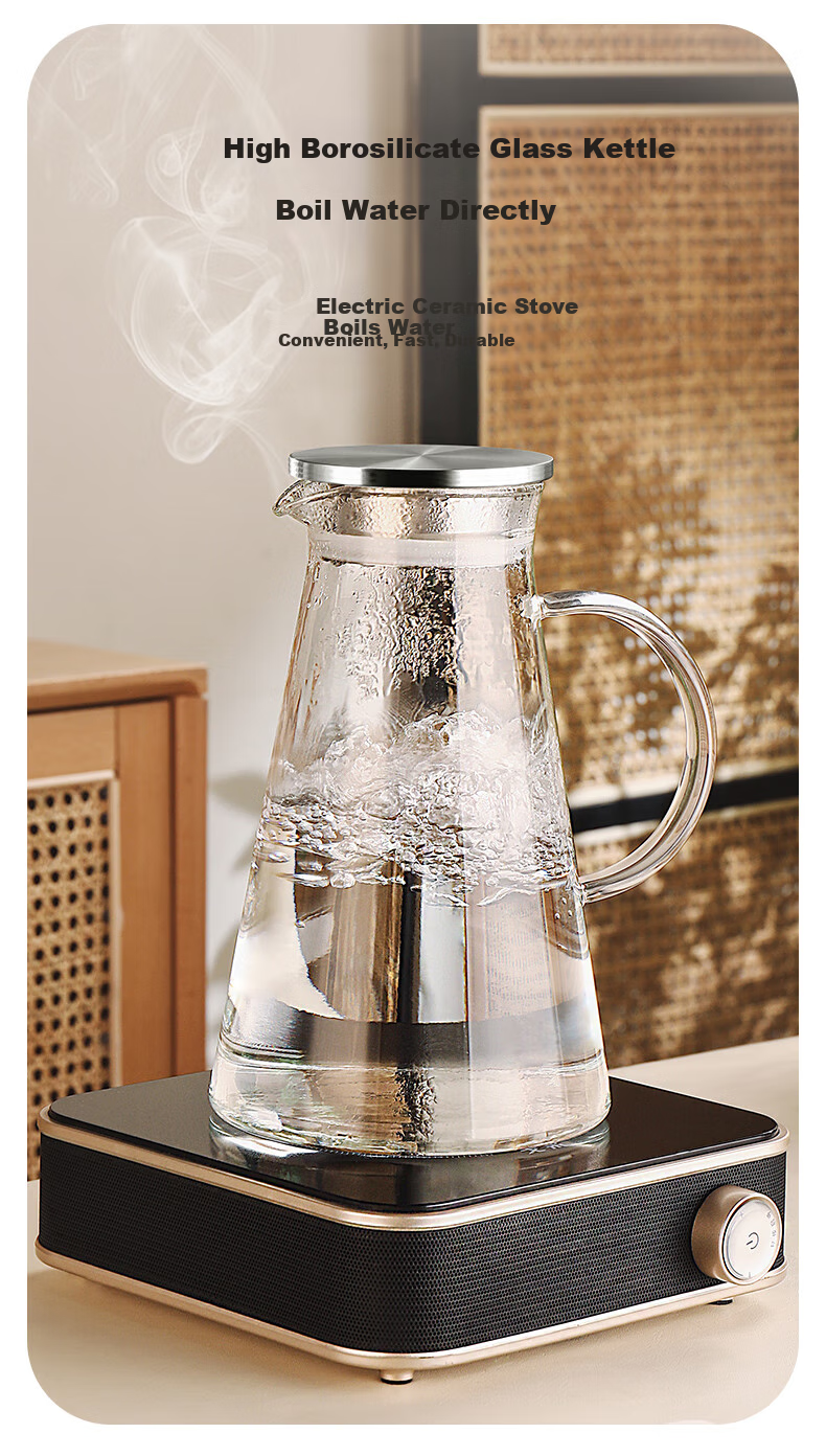 CRISTALGLASS High Temperature Resistant Glass Cup Home Set with Handle Tea and Water Drinking Cups Stylish Drinkware Set 3