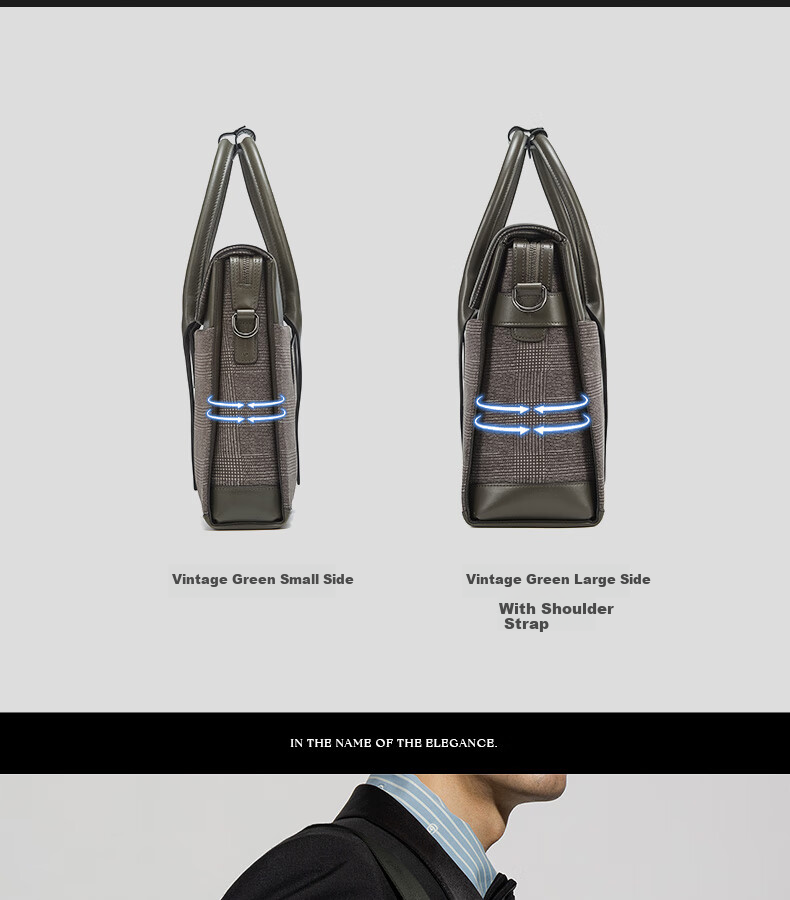 BVP Men's Briefcase, Business Casual Handbag, Fashionable Horizontal Style Men's Bag, Large Capacity Laptop Bag, Birthday Gift 20