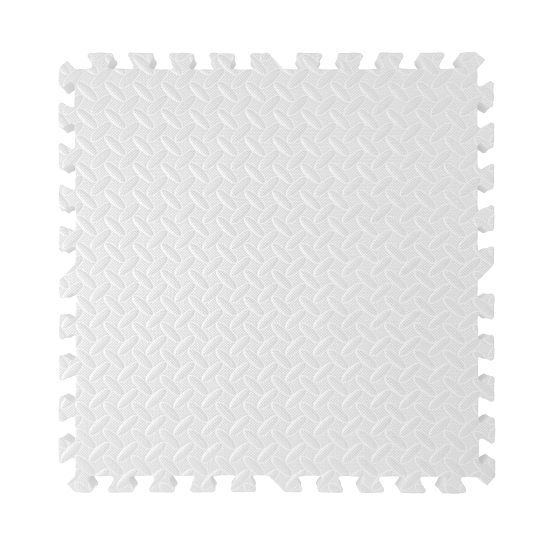 Budisi Foam Interlocking Floor Mat, Anti-Fall Crawling Pad for Living Room, Non-Slip Play Mat for Bedroom, Bedside Rug, White, 60*60CM