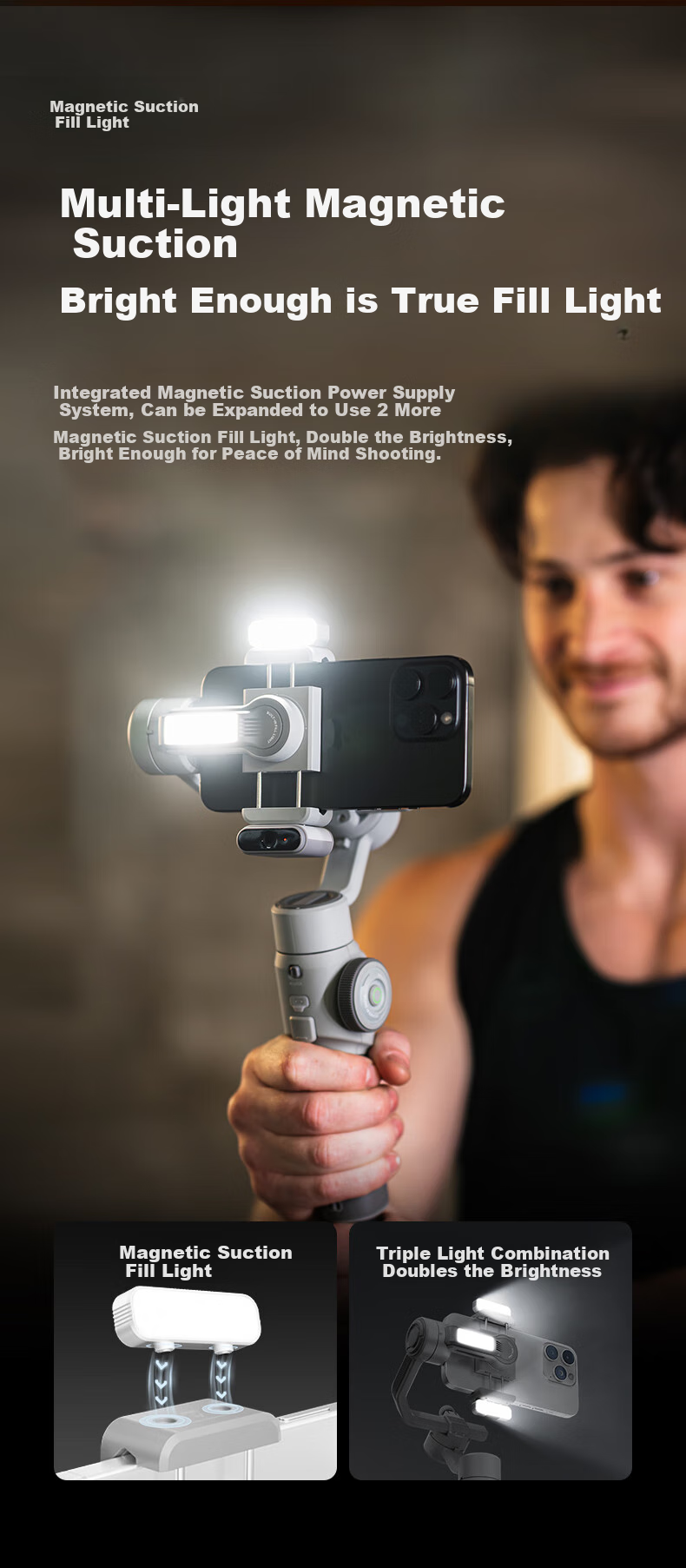 Zhiyun SMOOTH 5E Smartphone Stabilizer, Intelligent AI Precise Tracking, 360-Degree Full-Scene Follow-Up Orthogonal Three-Axis Anti-Shake Gimbal for Live Streaming And Vlog, Standard Versio 9