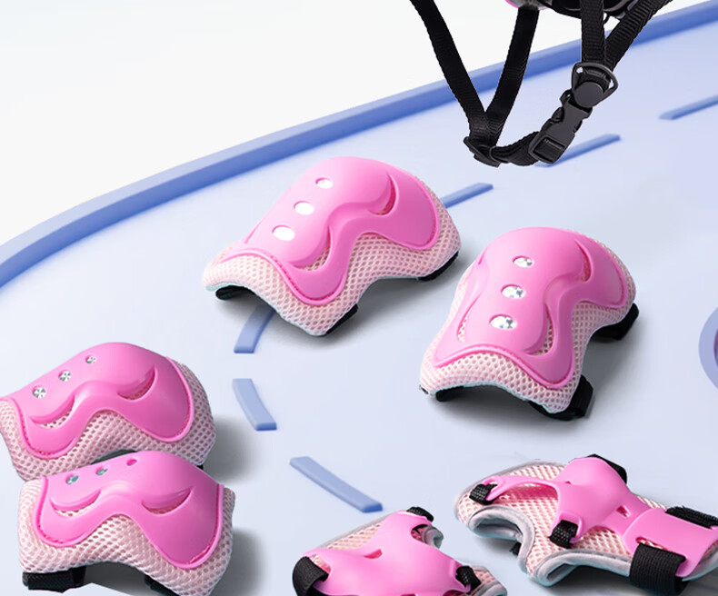 Deli Kids Roller Skates Protective Gear Set Professional Skating Cycling Sports Safety Thick Anti-Fall 7-Piece Set Blue 2