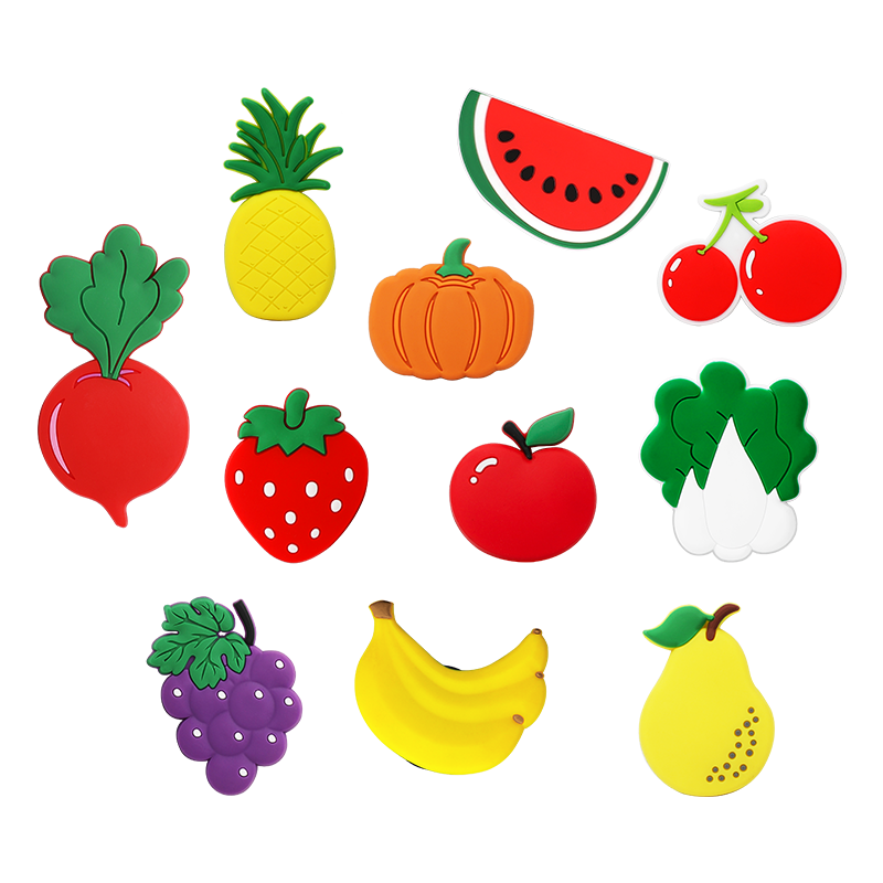 Befon Refrigerator Magnetic Stickers Children's Fridge Magnets Vegetable and Fruit Cartoon Refrigerator Decoration Stickers Set of 11 6798