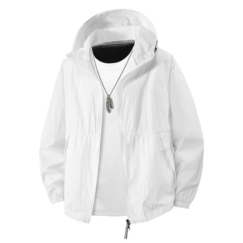 JEEP Men's Summer Ultra-Thin Cooling Ice Silk Sun Protection Jacket Breathable Loose Fit Black S