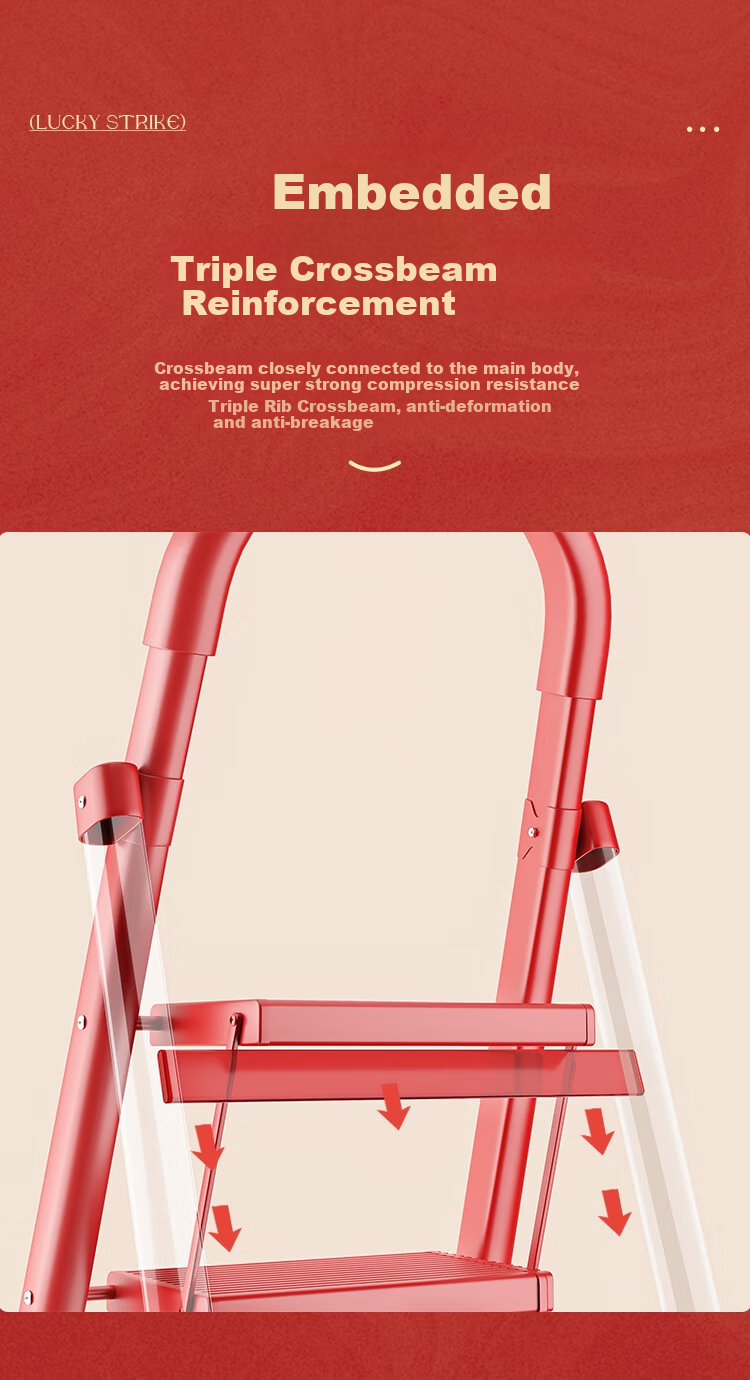 Xinzhu Folding Ladder for Home Use, A-Frame Ladder, Extendable Thickened Indoor Multi-Functional Ladder, Climbing Ladder, Five-Step Ladder 5