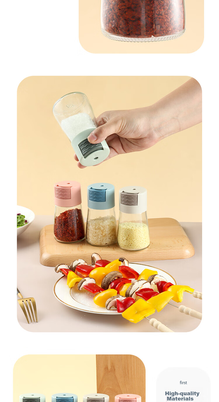 BJ Measuring Salt Bottle, Seasoning Bottle, Spice Jar, Kitchen Controllable And Measurable Salt Container, Sealed Moisture-Proof Salt Control Bottle 6