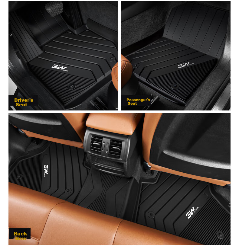 3W BMW New 5 Series 5305 25Li520 Long Wheelbase Dedicated TPE Car Floor Mats + Meinis Carpet for 2018-2023 Models Beijing Configuratio 14