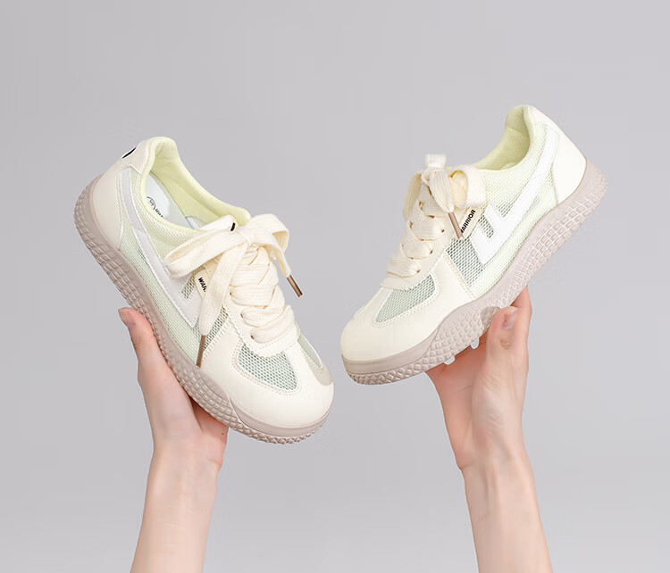 Warrior Women's New Breathable Lightweight Soft Sole Casual Sneakers L613BR Light Yellow/Beige Size 39 8