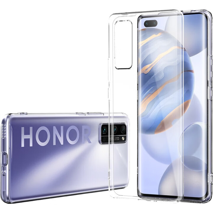 Чехол ESCASЕ для Honor 30 Pro/30 Pro+, противоударный, полный охват, мягкий силикон, с отверстием для шнурка, прозрачный защитный чехол