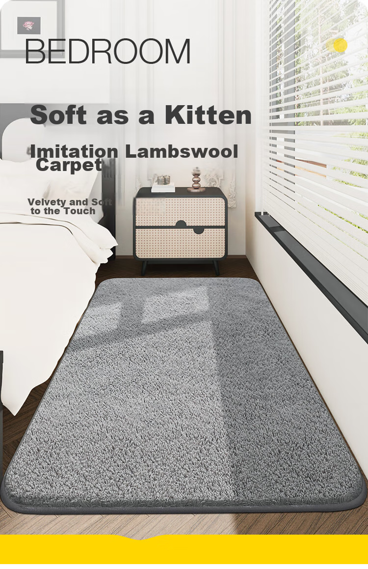 Dajiang Bedside Rug, Bedroom Walk-In Closet High-End Soft Bed Runner, Long Strip Floor Mat in Front of Bed, 60x160cm 1