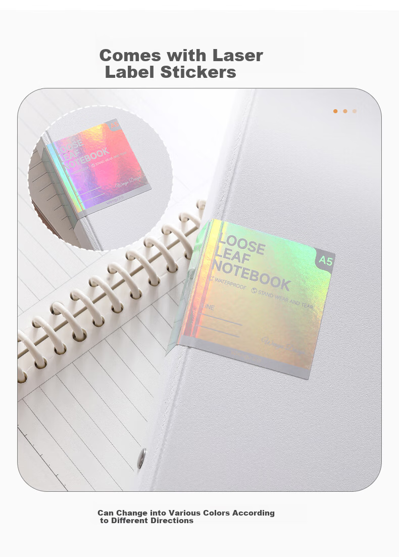 Wengu Loose-Leaf Notebook A5/44 Pages Detachable Plastic Clip Notebook, Fresh And Stylish High-Quality Notebook Simple Journal for College Students Writing And Note-Taking FPHY003(A5) Blue 7