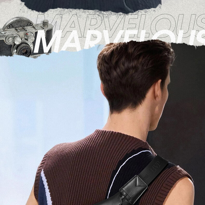 BVP Camouflage Chest Bag for Men, Cowhide, 2026 New Style, Shoulder Bag, Multifunctional Crossbody Bag, Small Backpack, Birthday Gift 3