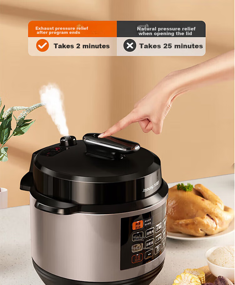 Joyoung Home Smart 6L Dual-Lid Pressure Cooker with One-Button Operation for Cooking Rice And Stewing Y-60C817 13