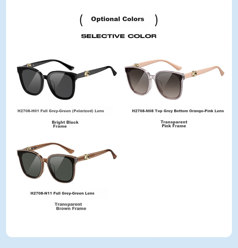 HELEN KELLER Sunglasses for Women And Men, Square Black Ultra-Deep Tinted Polarized Sunglasses, Slimming Effect, UV Protection, H2708H01 8