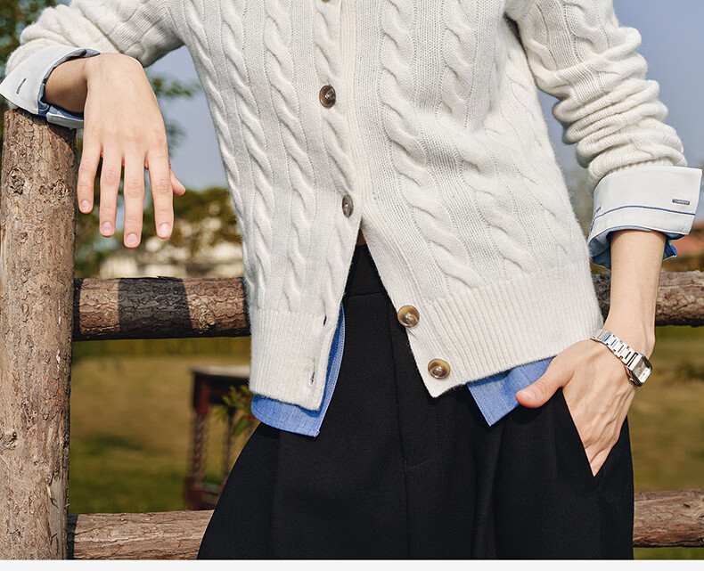 NaviKeel Italy Small Sailboat Women's 100% Wool Cable Knit Cardigan Sweater Jacket 2334094512 Light Gray M 1