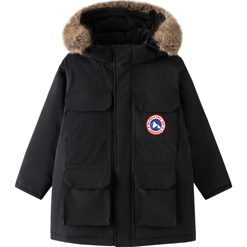 BALABALA Kids Down Jacket Boys Girls 2025 Winter New Mid-Length Thickened Warm Coat for Older Children