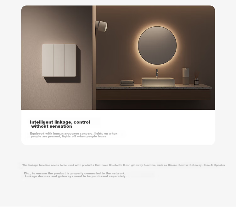 MI Smart Switch (Triple) Integrates with Mijia, Ultra-Long Lifespan, Switch Panel, Requires Gateway 14