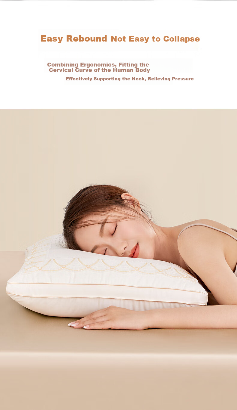 LUOLAI Home Textiles Silk Pillow, 80-Count Pure Cotton Silk Skin-Friendly Pillow Core, Single Pack, Approximately 45*71cm 7