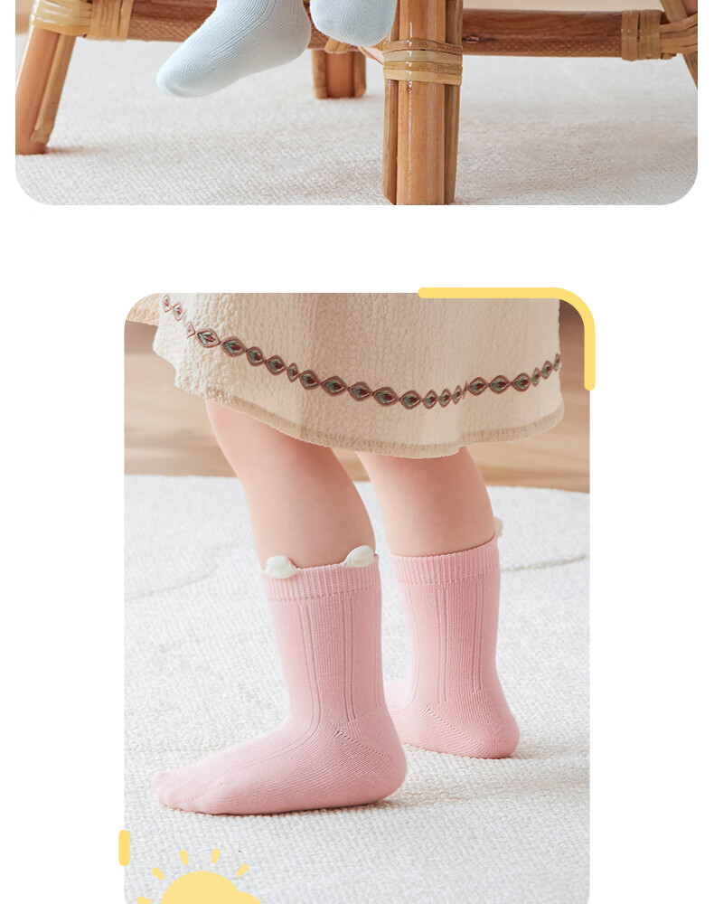 Shiyuejiejing Baby Socks, Summer Mid-Calf Socks for Boys And Girls, Newborn Cotton Socks, Breathable Children's Socks for All Seasons, Class A 18