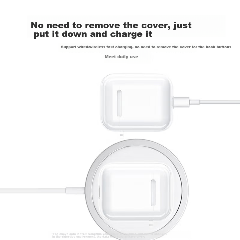 Чехол CangHua для AirPods 4, прозрачный, противоударный, защищающий от пыли, с ремешком
