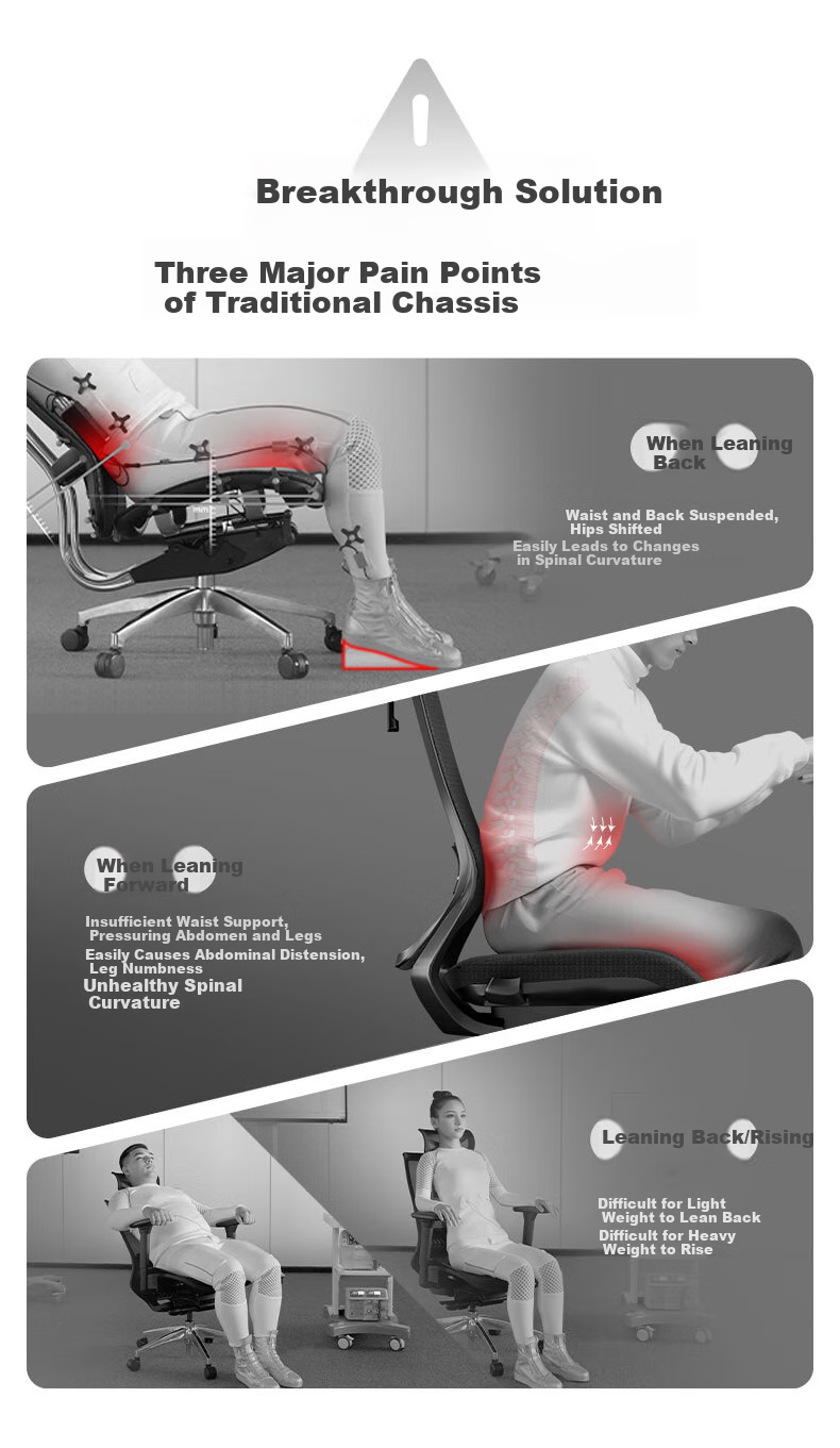 Ergonor Baoying Ergonomic Chair, Computer Chair, Comfortable Office Chair, Gaming Chair, Silver White (Cloud Cushion) 3