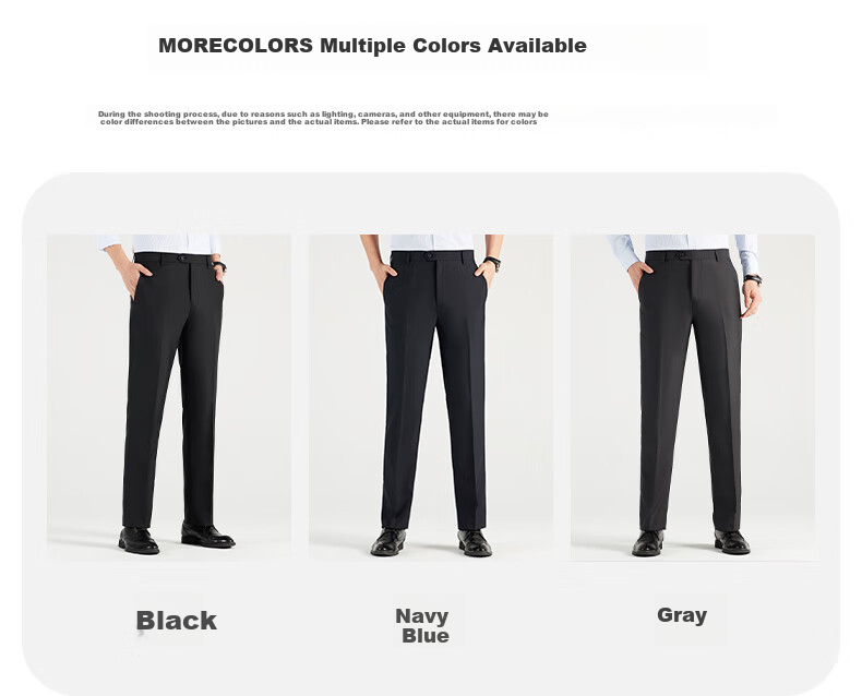 FIRS Men's Wool Dress Pants, Spring And Autumn Style, Wrinkle-Free Straight-Leg Casual Trousers, Professional Formal Pants, Suit Pants, Long Pants for Men's Clothing 12