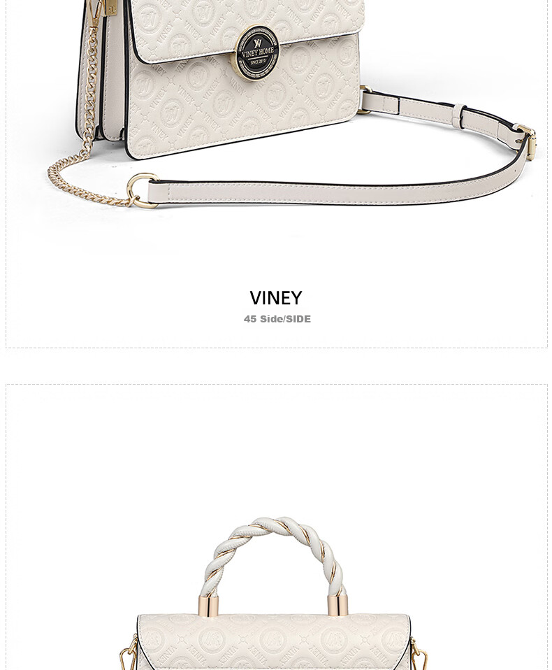 Viney Leather Handbag, Women's Crossbody Small Square Bag, Stylish Shoulder Chain Bag, Practical Birthday Mother's Day Gift for Mom 7