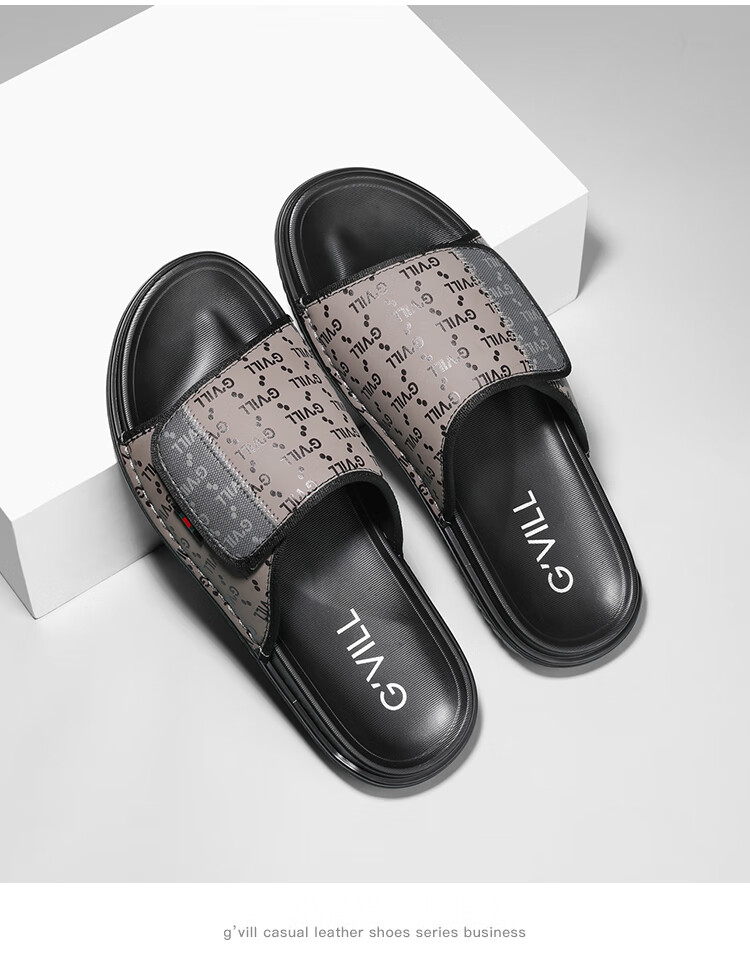 Guizhibu New Summer Men's Casual Slide Sandals, Outdoor Wear-Resistant Versatile Casual Shoes, Slippers, G612 Black-Brown, Size 38 6