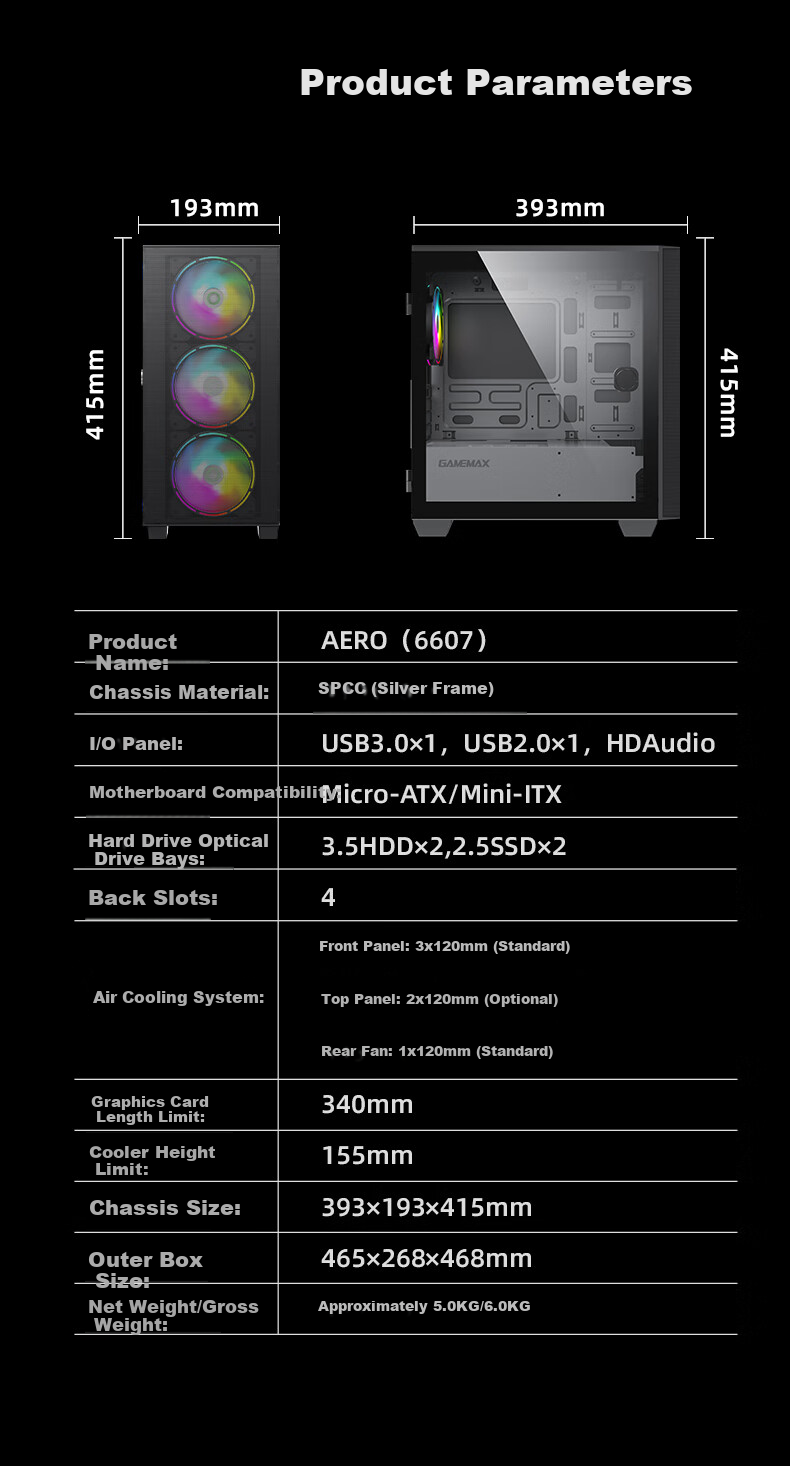 GAMEMAX Titan Giant 2 Full Tower Silent Desktop Computer Tower EATX/soundproof Noise Reduction Plate/water Cooling/360mm Water Cooling Can Only Fit 1 Optical Drive/multi-Bay Gaming Case 14