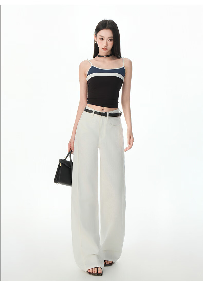 Boruilai Lyocell Tencel Wide-Leg Jeans for Women Spring Summer White Pants 2026 New High-Waist Straight-Leg Trousers 13