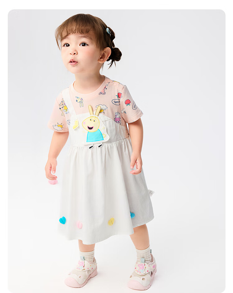 BALABALA Girls' Dress 2025 Summer Peppa Pig Collaboration Mall Edition 200225111004 10