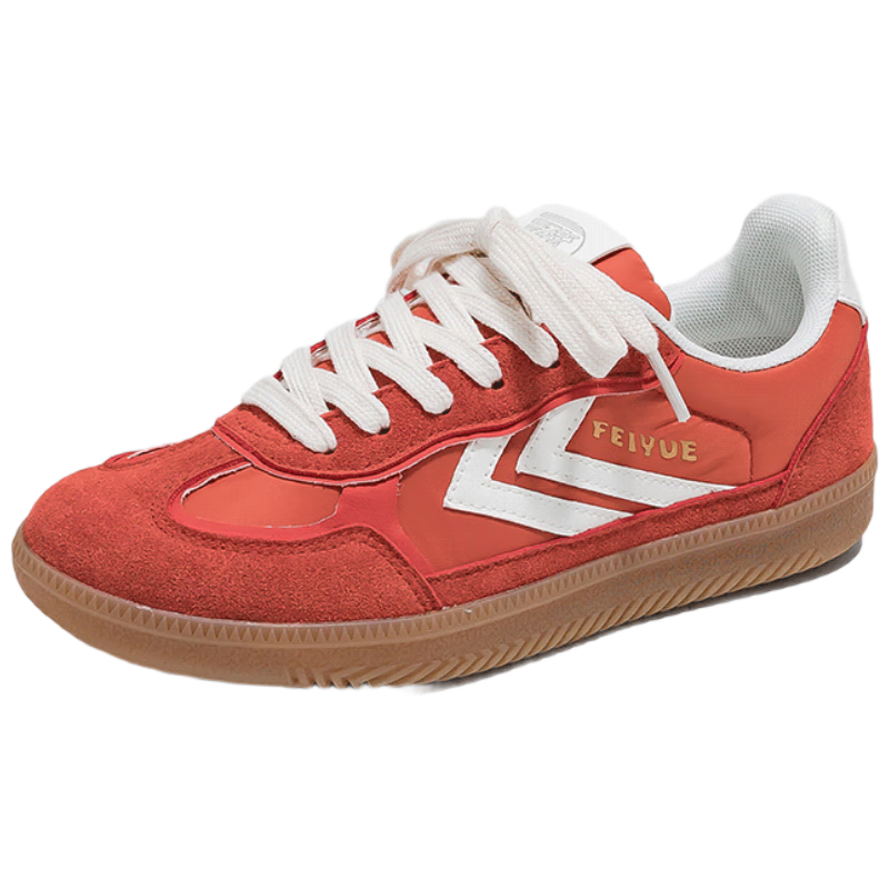Feiyue Official Women's Shoes, Dexun Shoes for Women, New Summer 2026 Casual Versatile Fashionable Sneakers for Women, Orange-Red Color, Size 39