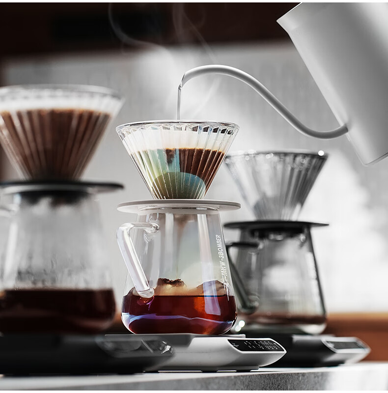 MHW-3BOMBER Pour-Over Coffee Maker, Drip Coffee Brewing Device, 500ml Glass Sharing Pot 11