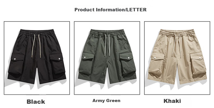 I'M DAVID Men's Large Size Cargo Shorts, Ice Silk Water-Repellent Quick-Dry Outdoor Shorts for Men, Summer, Army Green, L 3