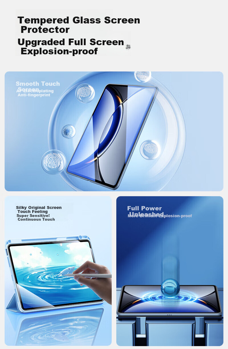 Shanmo Tempered Glass Screen Protector for OPPO Pad4Pro And OnePlus Pad2pro, Compatible with 13.2-Inch Universal 2025 Model Full-Screen HD Anti-Fingerprint Tablet Screen Film 2