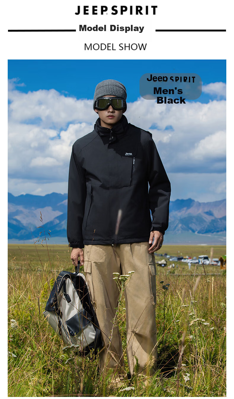 JEEP SPIRIT Windbreaker Jacket for Men And Women, Spring And Autumn Outerwear, Outdoor Windproof Coat, Warm Windbreaker 9