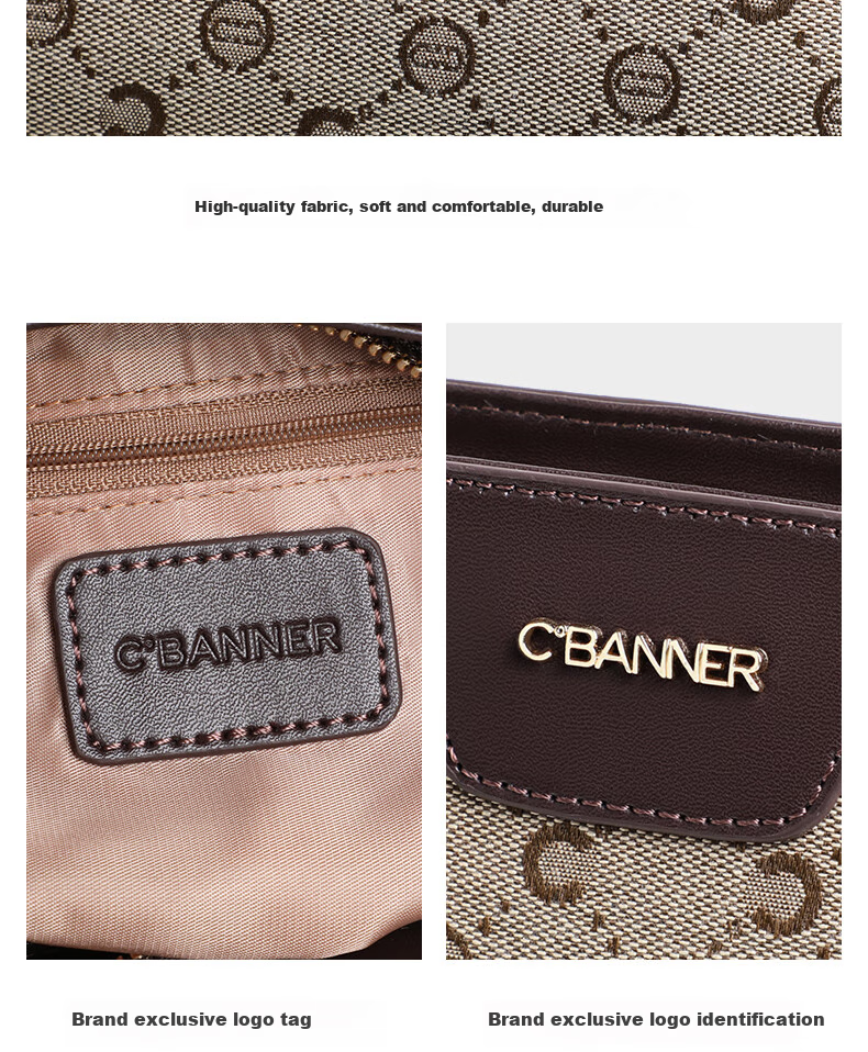 C.BANNER Handbag, Women's Crossbody Bag, Monogram Shoulder Bag, Fashionable Luxury Brand, Birthday Gift for Girlfriend on May 20 5
