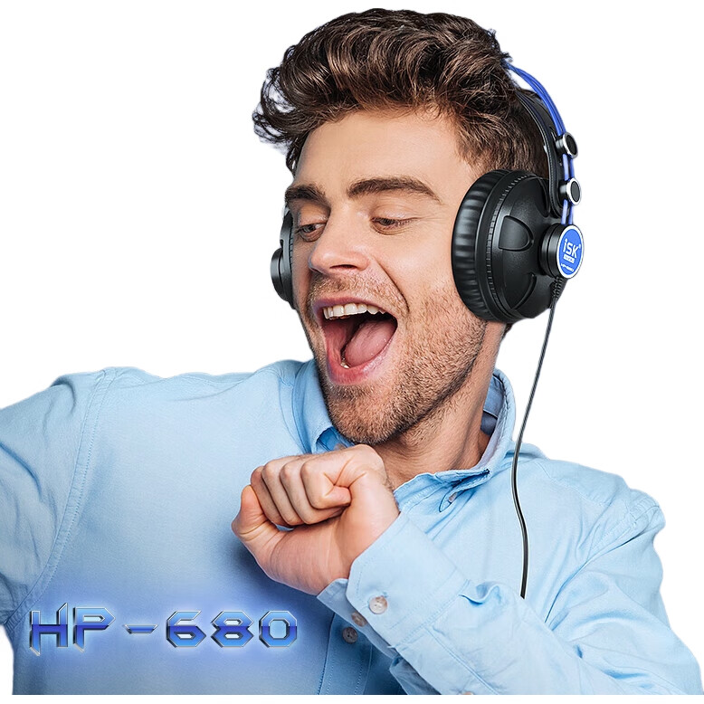 Наушники iSK HP680 Over-Ear, закрытые, мониторные, для компьютера, телефона, звуковой карты, стриминга, пения, записи и мониторинга