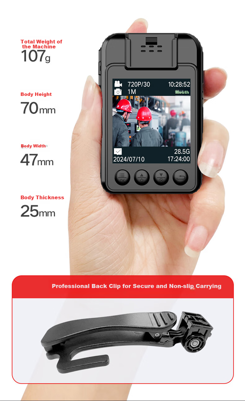 Lenovo Body Camera, High-Definition Mini Portable Chest-Mounted Audio And Video Recorder, Evidence Collection Camera DSJ-2Z 128GB 13