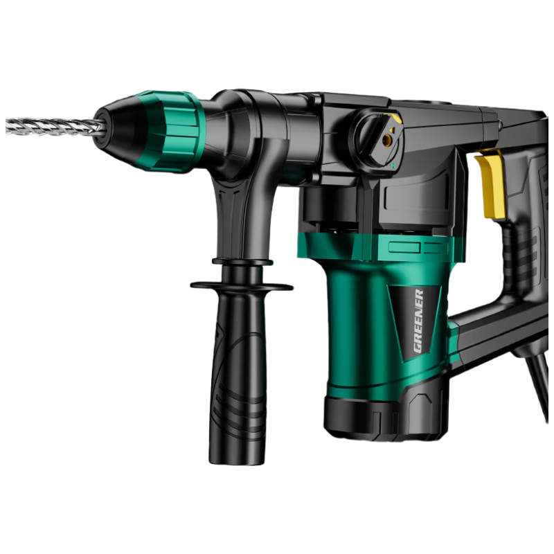 Greenlin Electric Hammer and Pick Impact Drill 2-in-1 Industrial Grade 1380W High Power Concrete Drilling Clutch
