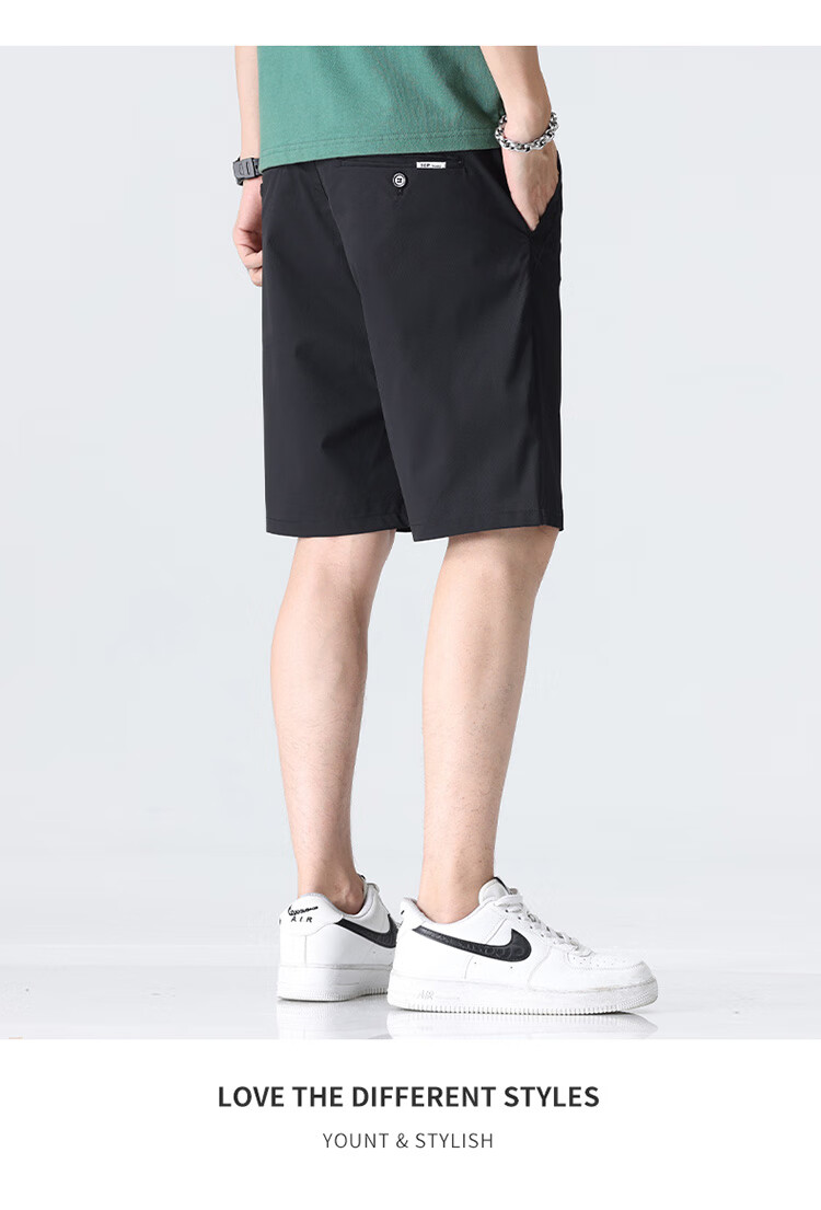 JEEP SPIRIT Men's Summer Shorts Men's Ice Silk Thin High-end Casual Cropped Trousers Sports Outerwear Workwear Pants 6