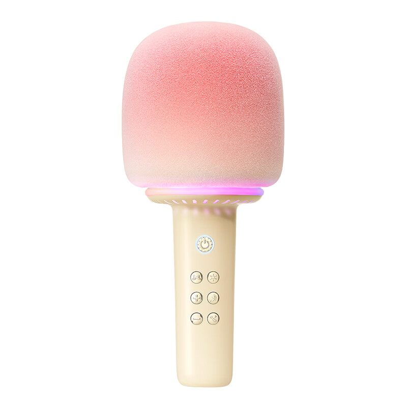 Maowangshouyinji Cat King Inspiration Lollipop Microphone Speaker, All-In Karaoke Live Singing Recording Bluetooth Speaker, Grapefruit Pink, Holiday Gift for Girlfriend