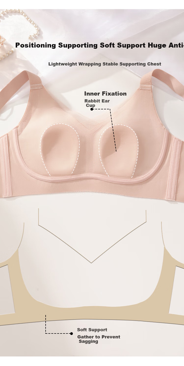 Ordifen Large Bust Minimizer Seamless Push-Up Bra for Women, Lift And Support, Prevent Sagging, Side Support, Plus Size Rabbit Ear Bra 5